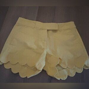 J. Crew Factory Women’s Scalloped Yellow Shorts